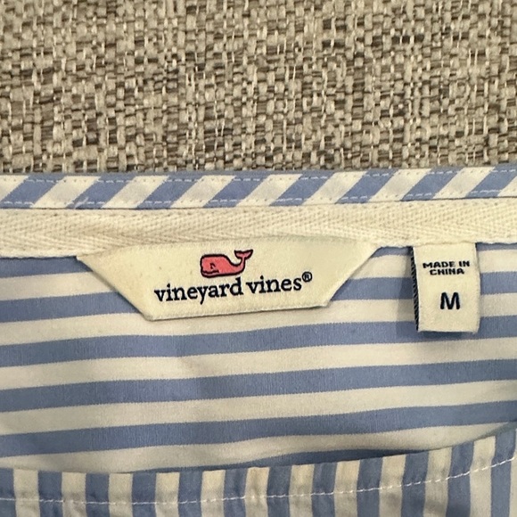 Vineyard Vines Blue and White Striped Blouse with Bell Sleeves - Picture 2 of 2
